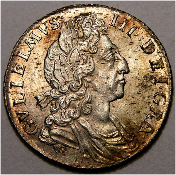 William III, 1700, Sixpence