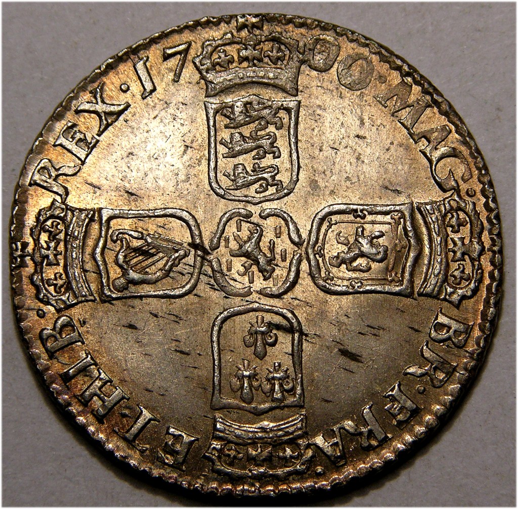 William III, 1700, Sixpence