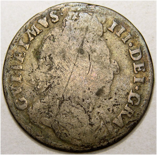 William III, 1697, Sixpence, EXTREMELY RARE 2ND BUST ISSUE