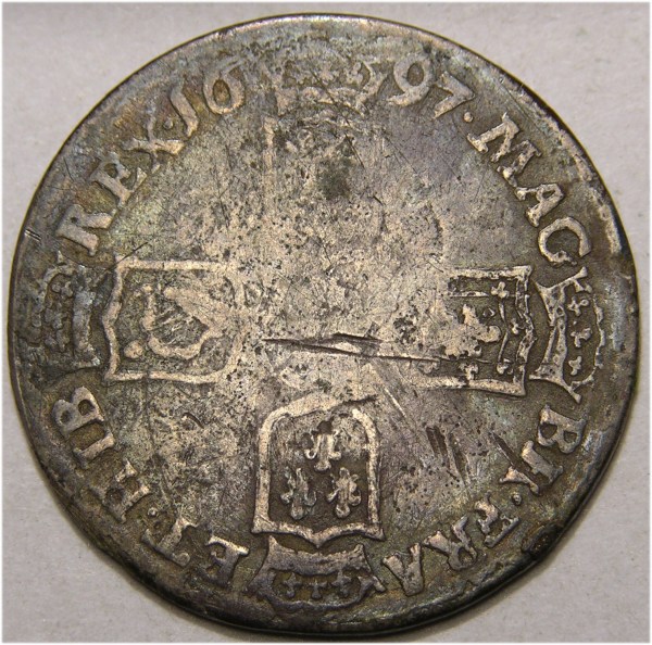 William III, 1697, Sixpence, EXTREMELY RARE 2ND BUST ISSUE