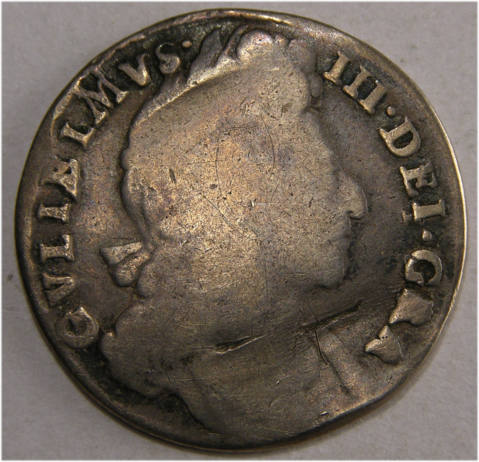 William III, 1696, Sixpence, UNLISTED 2ND BUST ERROR - Image 1