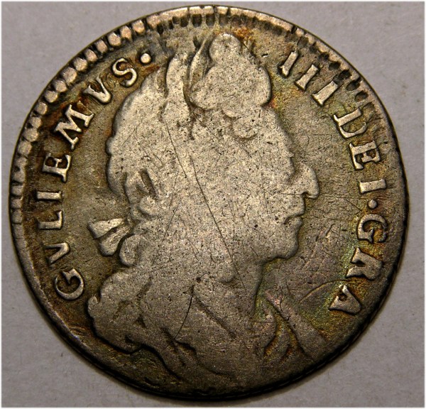 William III, 1697, Sixpence, EXTREMELY RARE 2ND BUST ISSUE