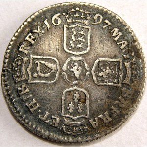 William III, 1697, Sixpence, EXTREMELY RARE 2ND BUST ISSUE - Image 2