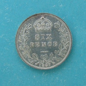 Victoria, 1887, Sixpence - Image 2