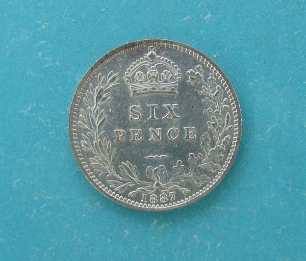 Victoria, 1887, Sixpence