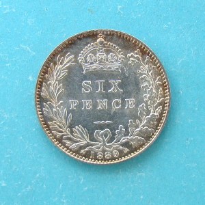 Victoria, 1889, Sixpence - Image 2