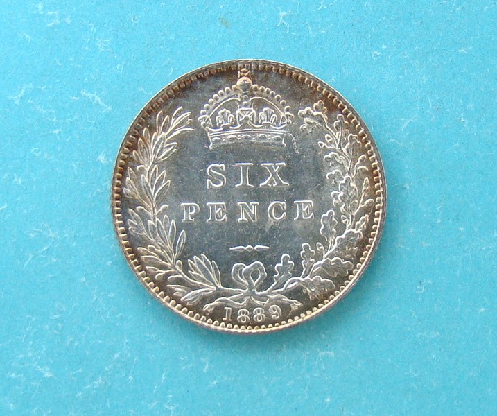 Victoria, 1889, Sixpence