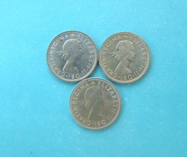 Elizabeth II, 1954,62,67, Sixpence