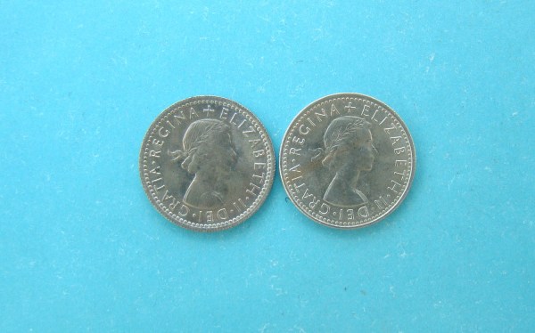 Elizabeth II, 1954,67, Sixpence