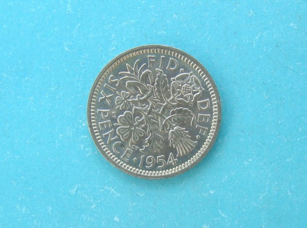 Elizabeth II, 1954, Sixpence