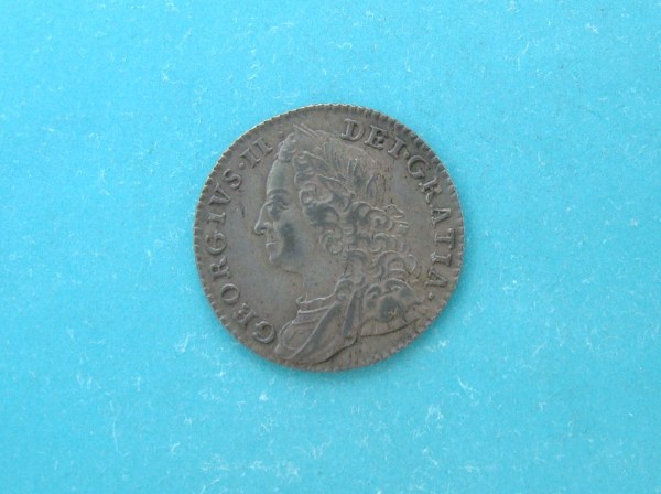 George II, 1758, Sixpence