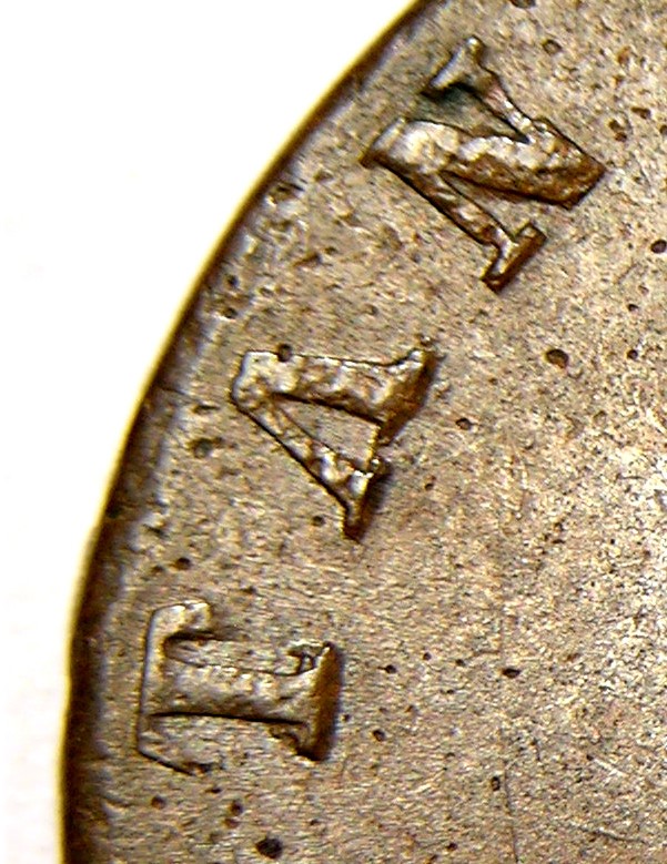 William and Mary, 1694, Half Pence, EXTREMELY RARE ERROR UPSIDE DOWN V FOR FIRST A IN BRITANNIA