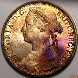 Victoria, 1876H, Pence, EXTREMELY RARE BRONZE PROOF - Image 1