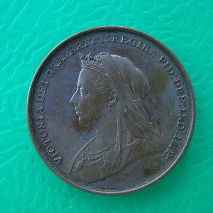 Victoria, 1897, AE45. EXT RARE WYON TRIAL SPECIMEN - Image 1
