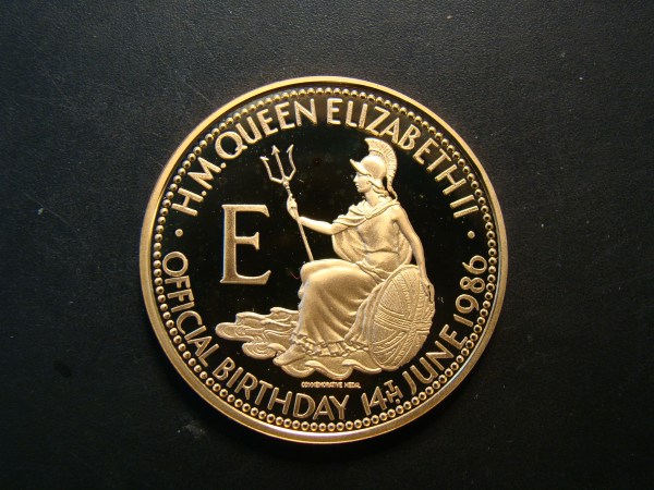 Elizabeth II, 1986, AU39, 60th Birthday in Gold