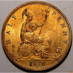 Victoria, 1876H, Half Pence RED PROOF - Image 2