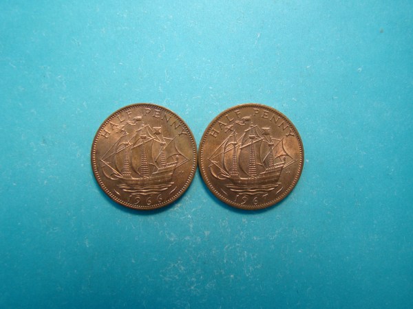 Elizabeth II, 1966-67, Half Pence