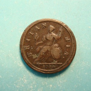 George I, 1718, Half Pence, RARE No stops on Obverse - Image 2