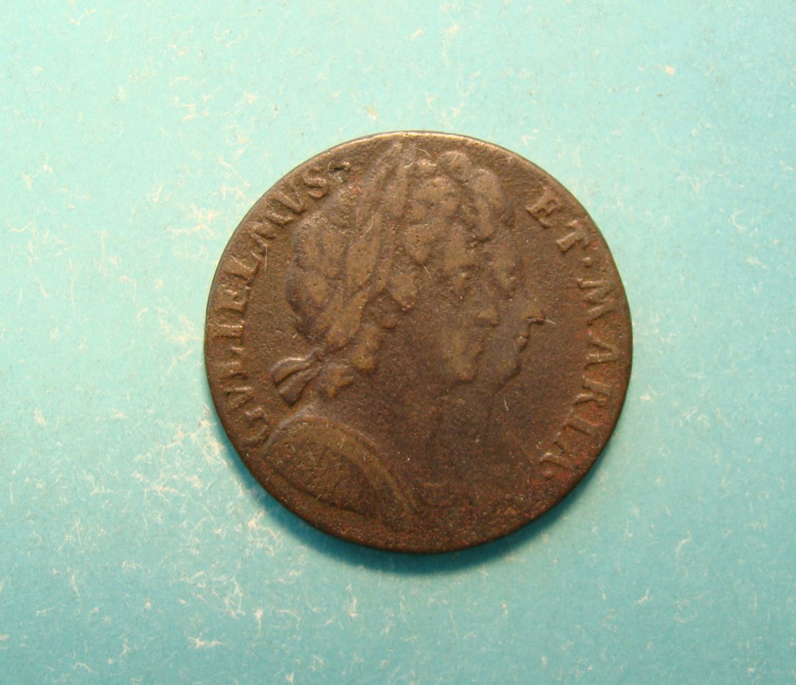 William and Mary, 1694, Half Pence - Image 1