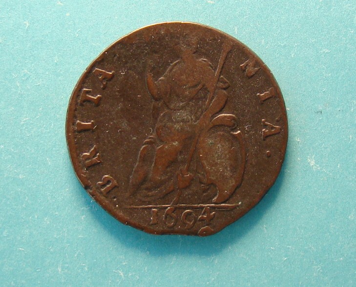 William and Mary, 1694, Farthing - Image 2