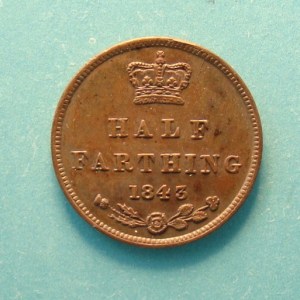 Victoria, 1843, 1/2 Farthing - Image 2