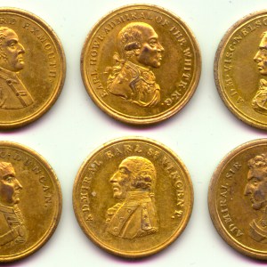 Naval Medals, 1816, GiltAE24, RARE AS A COMPLETE SET - Image 1