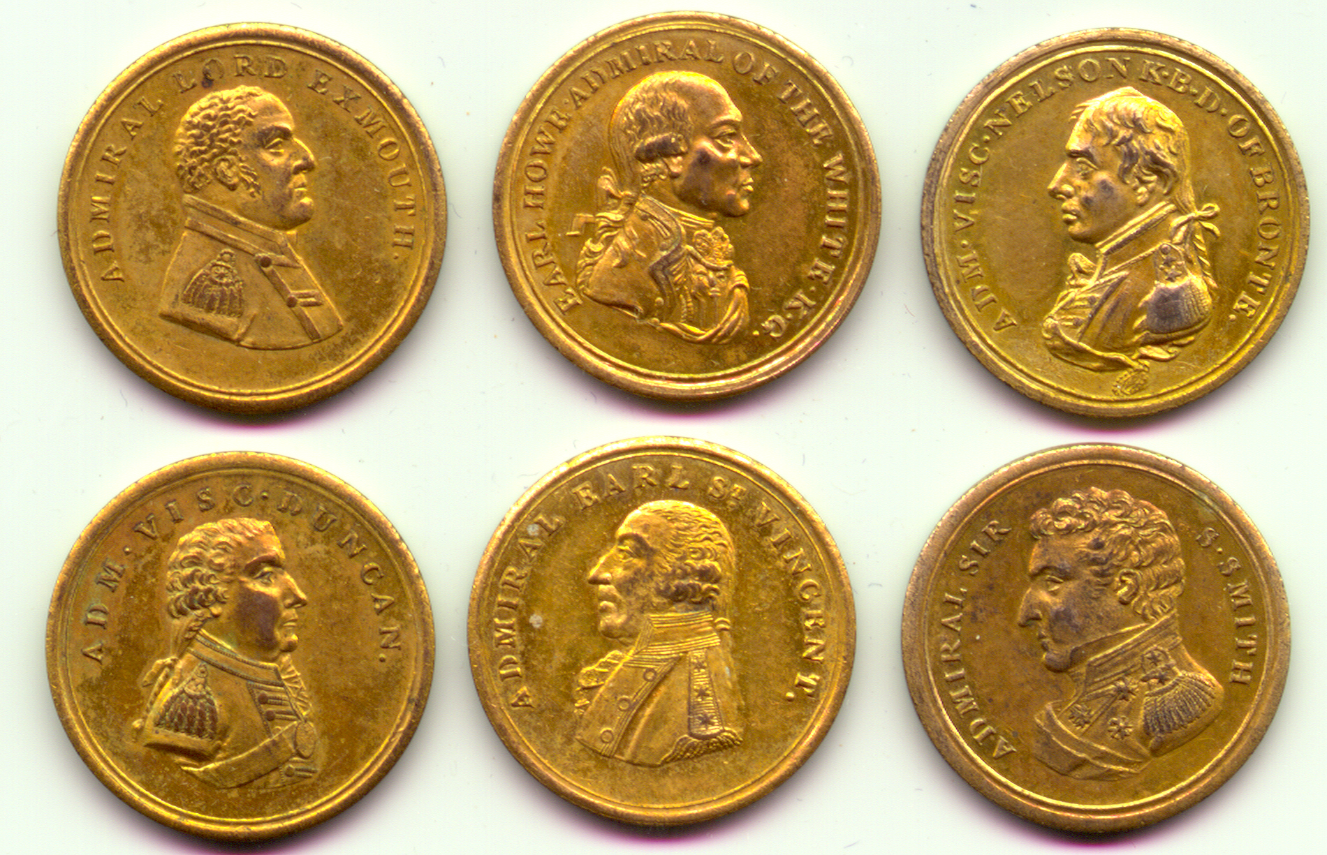 Naval Medals, 1816, GiltAE24, RARE AS A COMPLETE SET - Image 1