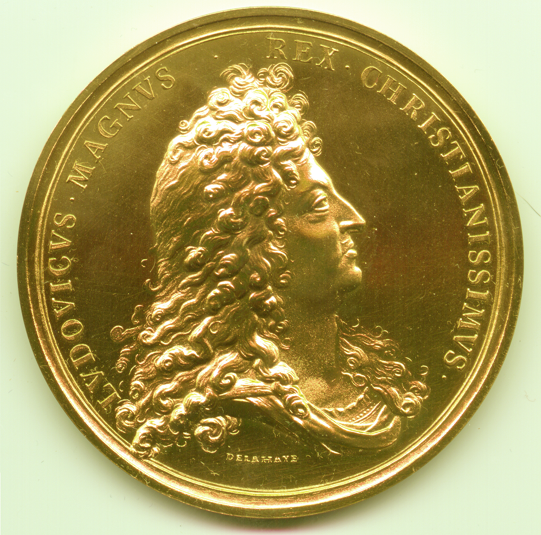 Louis XIV, 1687, AE73 Gilt - Image 1