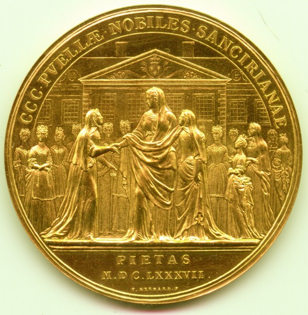 Louis XIV, 1687, AE73 Gilt