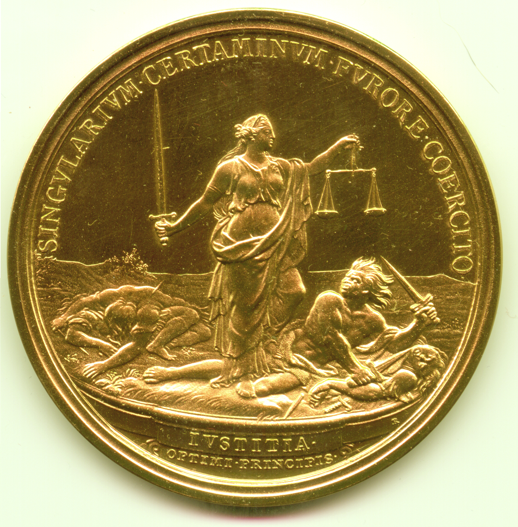 Louis XIV, 1687, AE73 Gilt - Image 3