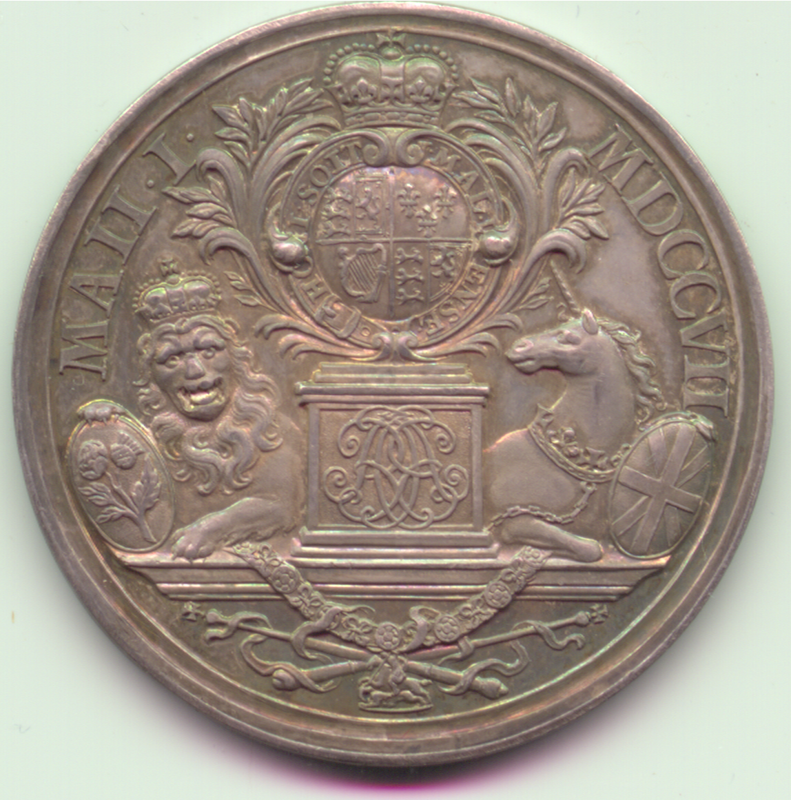 Anne, 1707, AR47, Mint State Union Medal - Image 2