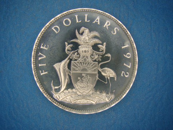 BAHAMAS, $5, 1972, PROOF