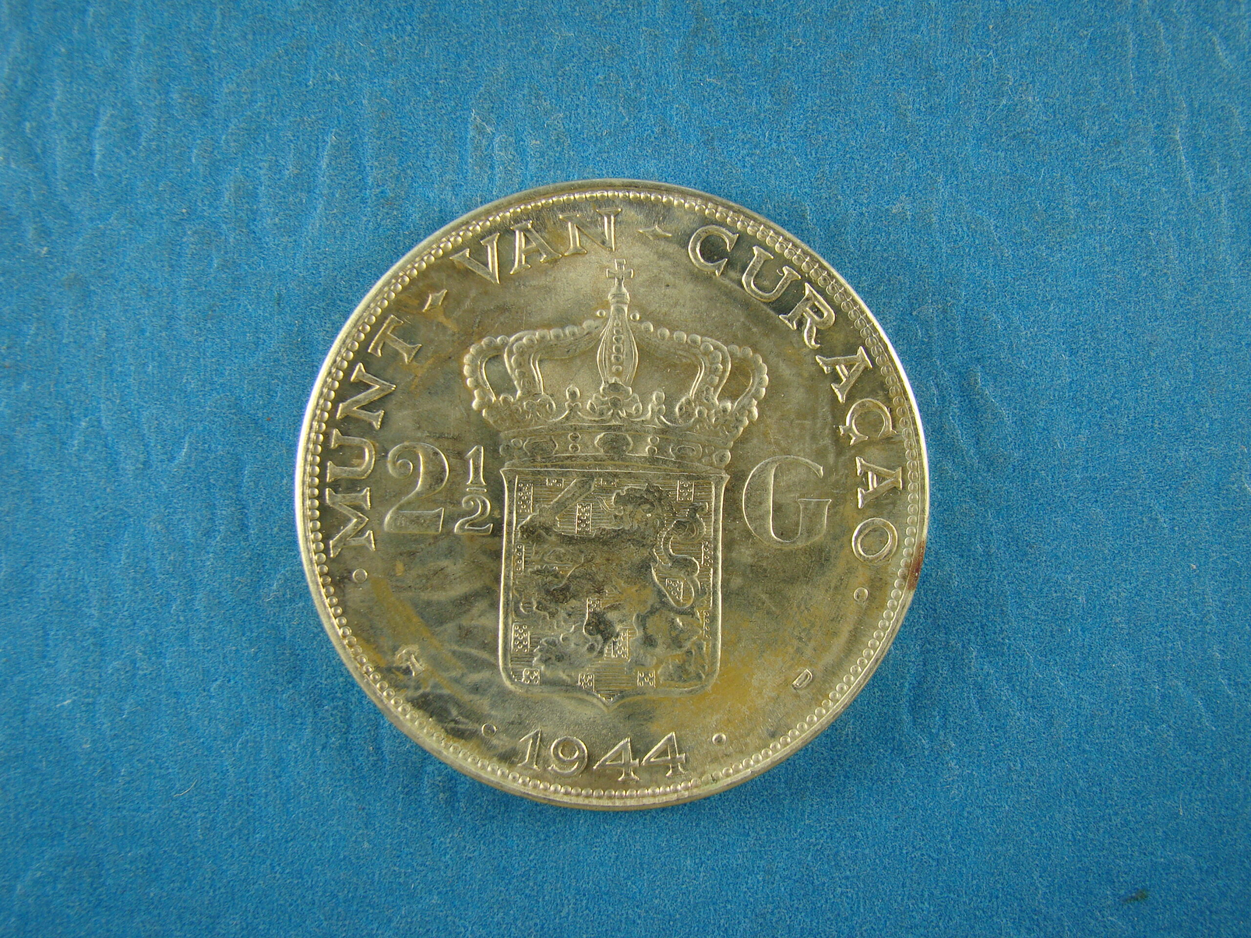 NETHERLANDS, CURACAO, 2 1/2Gulden, 1944D * - Image 2