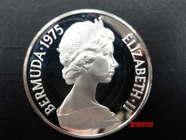 BERMUDA, 1975, $25, GEM CASED PROOF