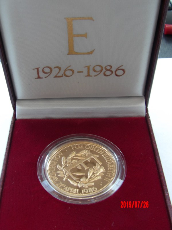 Elizabeth II, 1986, AU39, 60th Birthday in Gold