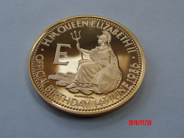 Elizabeth II, 1986, AU39, 60th Birthday in Gold