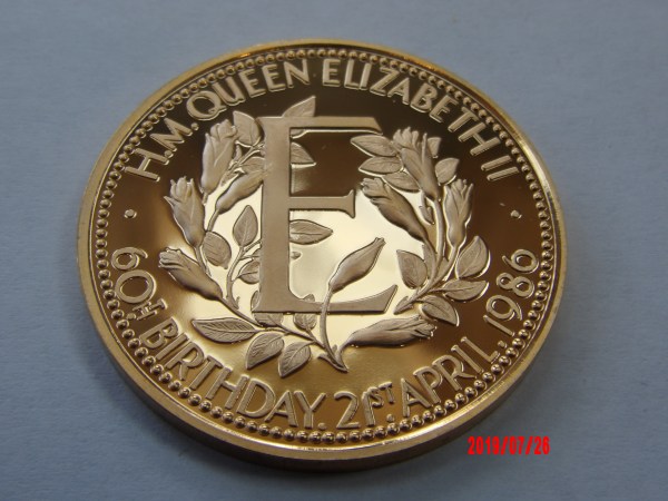 Elizabeth II, 1986, AU39, 60th Birthday in Gold