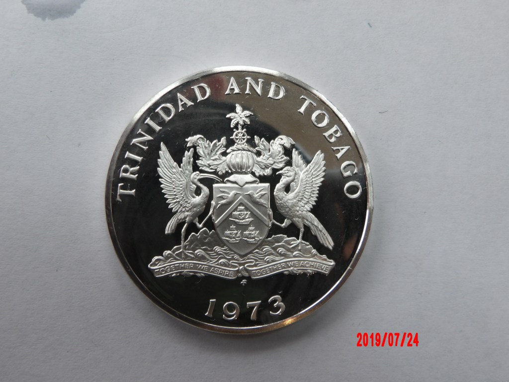 TRINIDAD & TOBAGO, $5, 1973 AR PROOF *