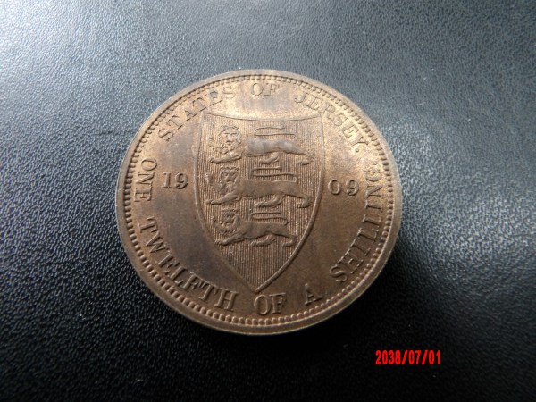 JERSEY, 1909, 1/12 Shilling
