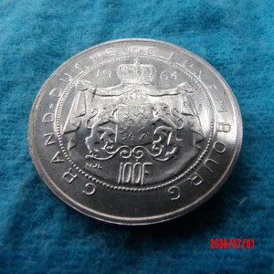LUXEMBOURG, 1964, 100 Francs - Image 2