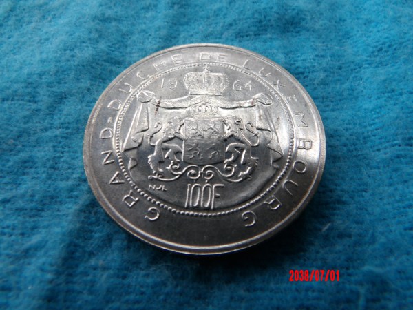 LUXEMBOURG, 1964, 100 Francs