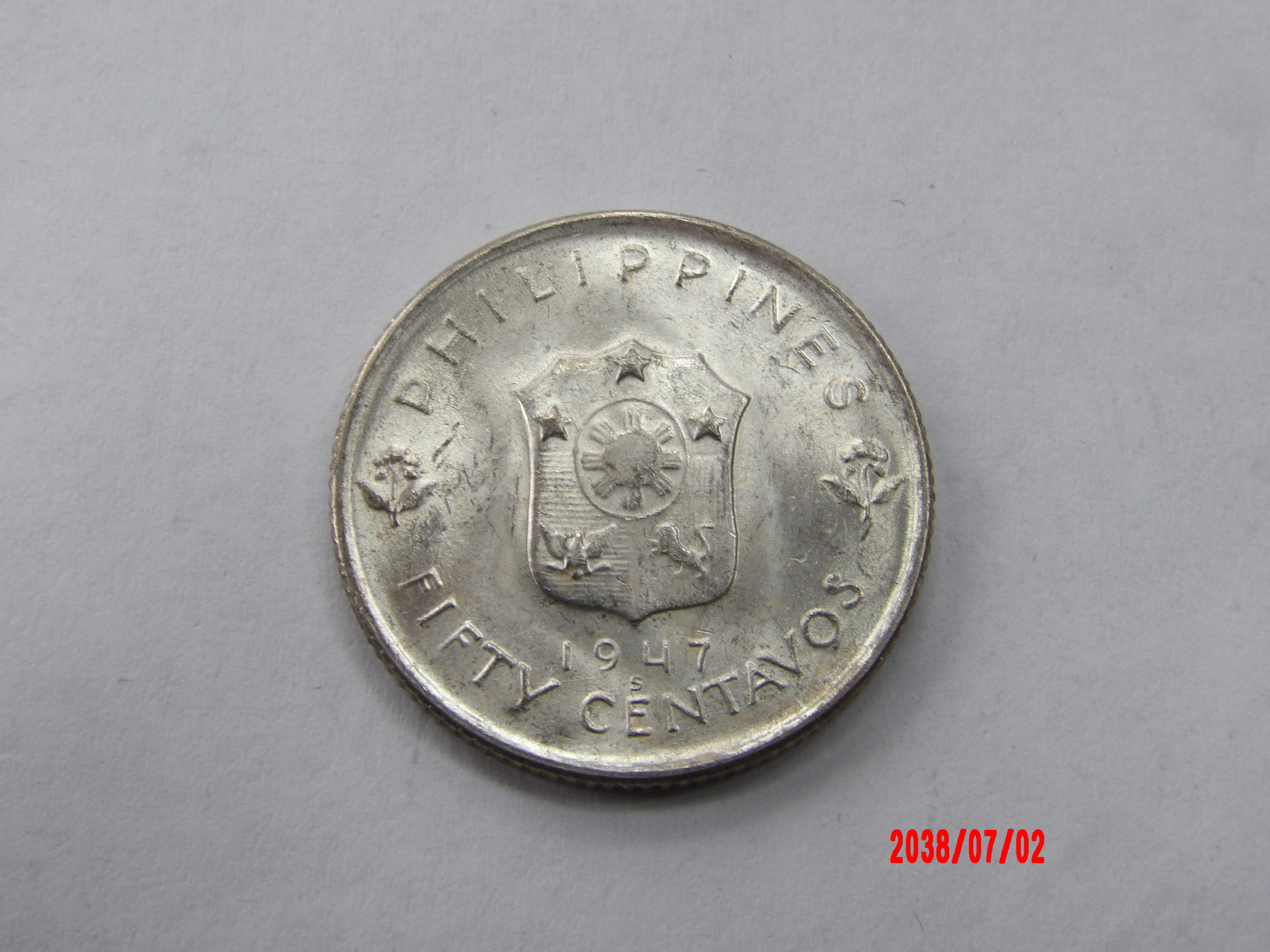 PHILIPPINES, 1947s, 50 Centavos - Image 2