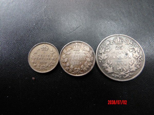 CANADA, 1918, 5C, 10C, 25C
