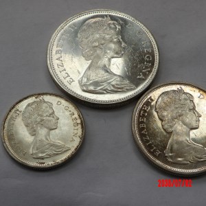 CANADA, 1967, 25C,50C, Dollar* - Image 1