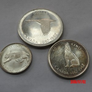 CANADA, 1967, 25C,50C, Dollar* - Image 2