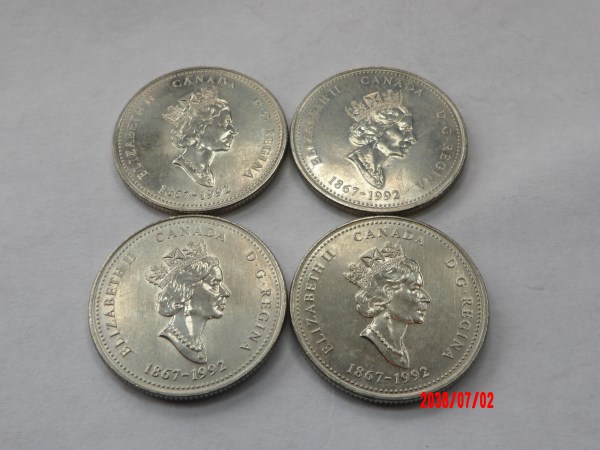 CANADA, 1992, Lot of Four 25C