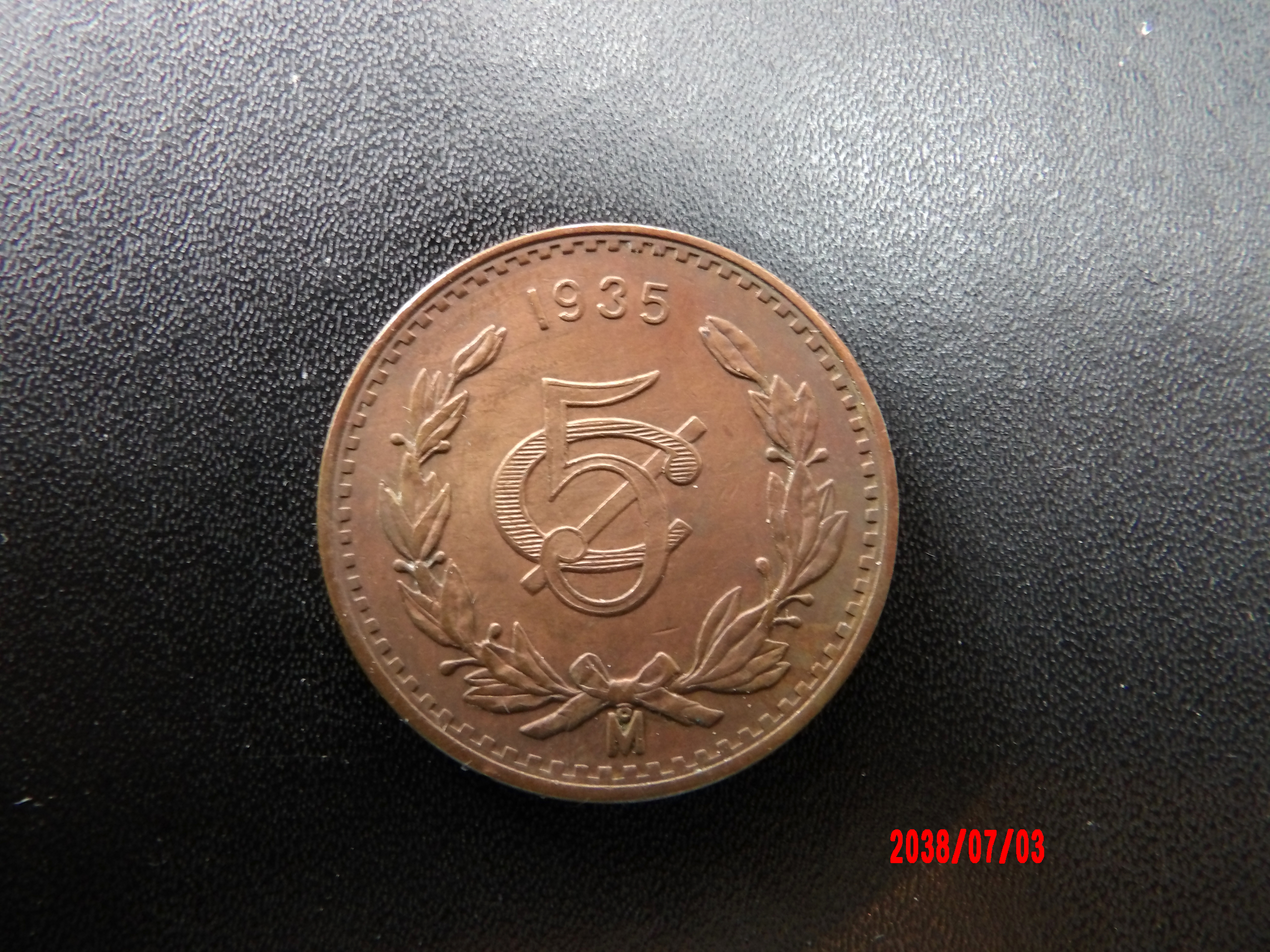 MEXICO, 1935, 5 Centavos - Image 2