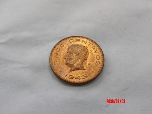 MEXICO, 1943, 5 Centavos