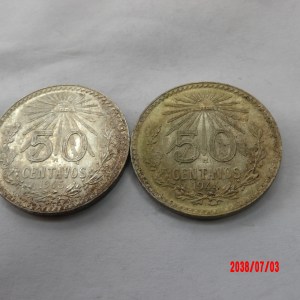 MEXICO, 1944,45,  50 Centavos* - Image 2