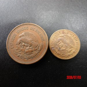 MEXICO, 1954, 5 AND 20 Centavos - Image 2